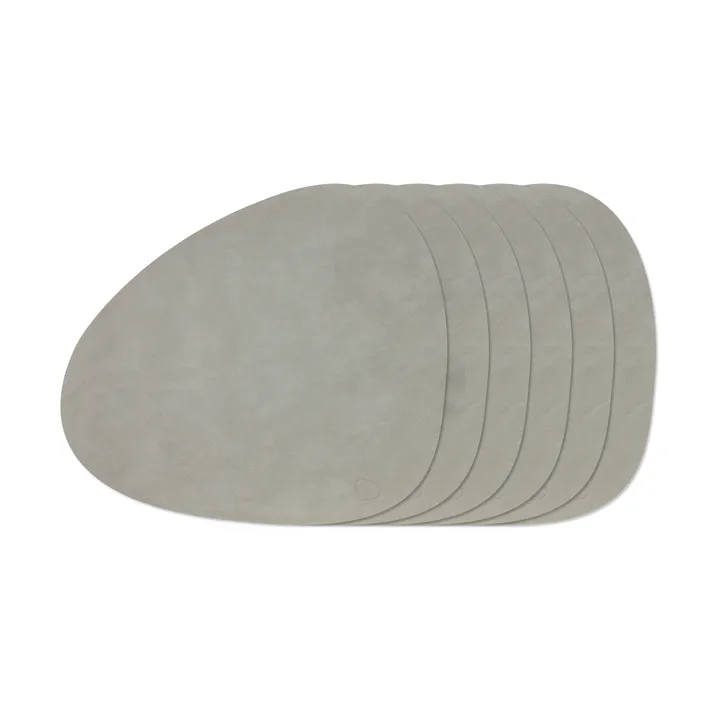 Nupo Curve juego de manteles individuales - Light Grey, pack de 6 - LIND DNA