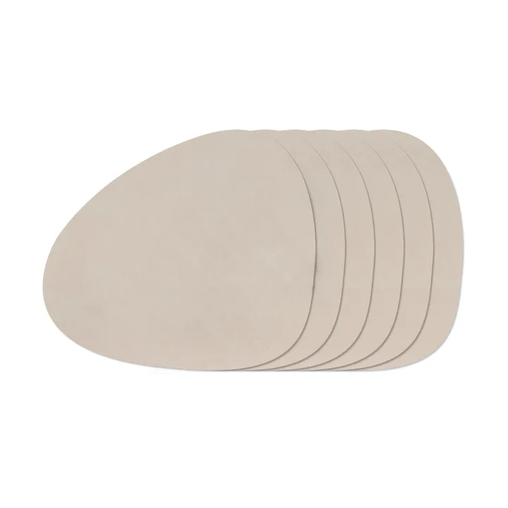 Nupo Curve juego de manteles individuales - Oyster White, pack de 6 - LIND DNA