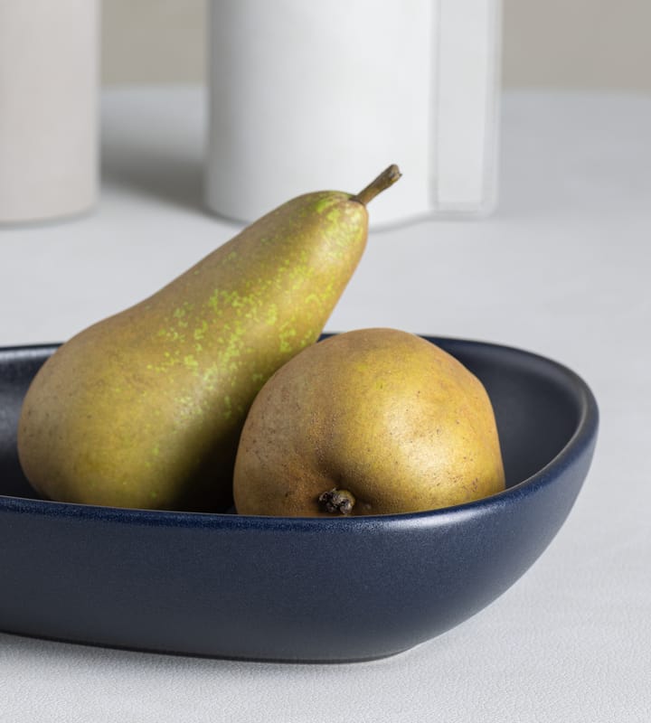 Plato hondo 1 Curve Stoneware 9x22 cm, Navy blue LIND DNA