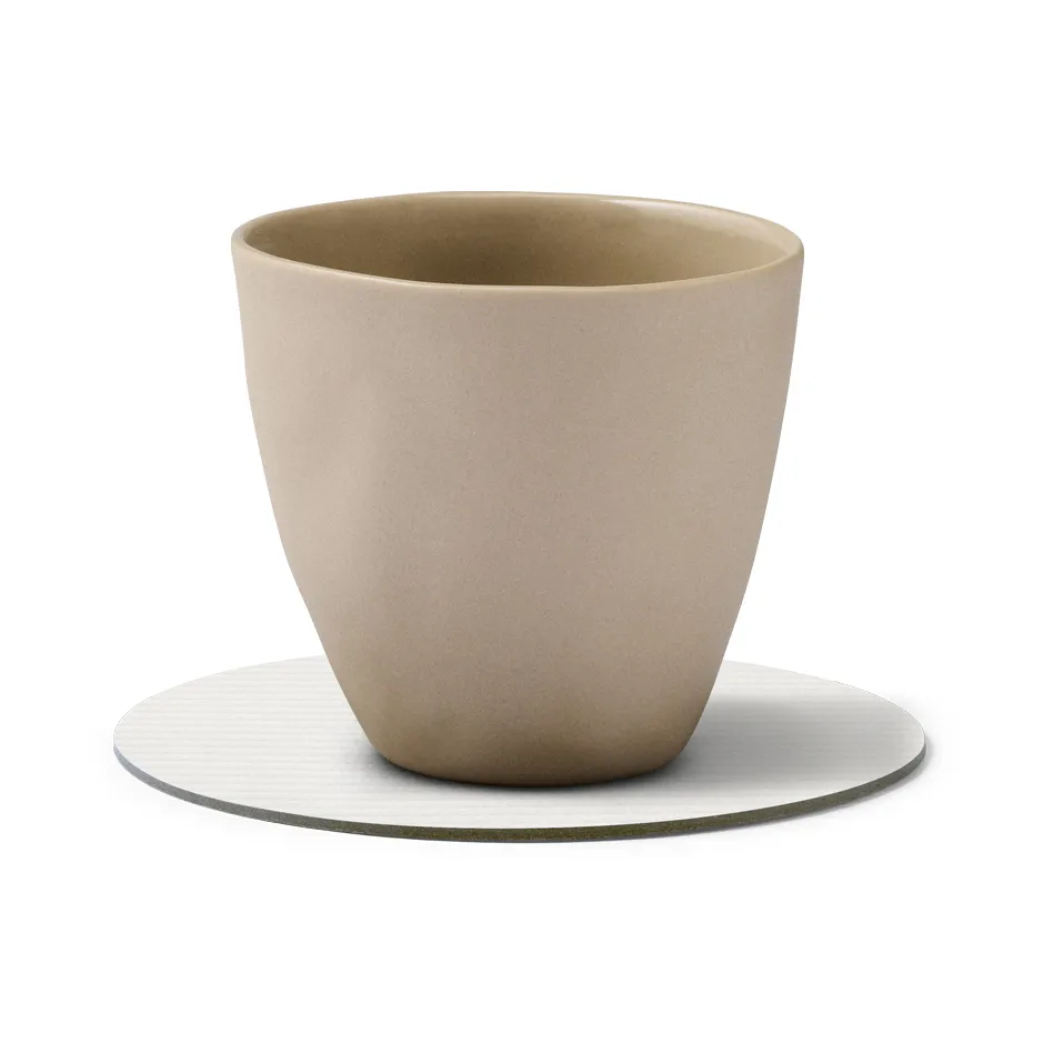 Posavasos Corduroy, Pure white, circle LIND DNA