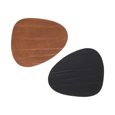 Posavasos curvo Buffalo reversible 1 pieza - negro-natural - LIND DNA