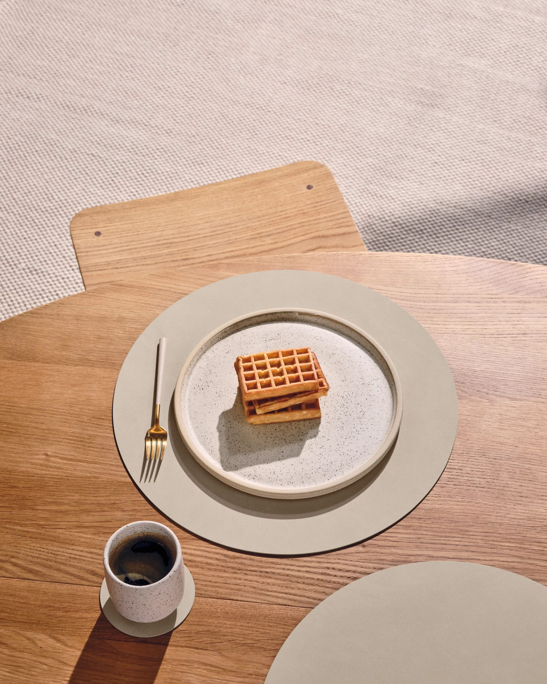 Posavasos Nupo circle reversible, Linen-Flint Grey LIND DNA