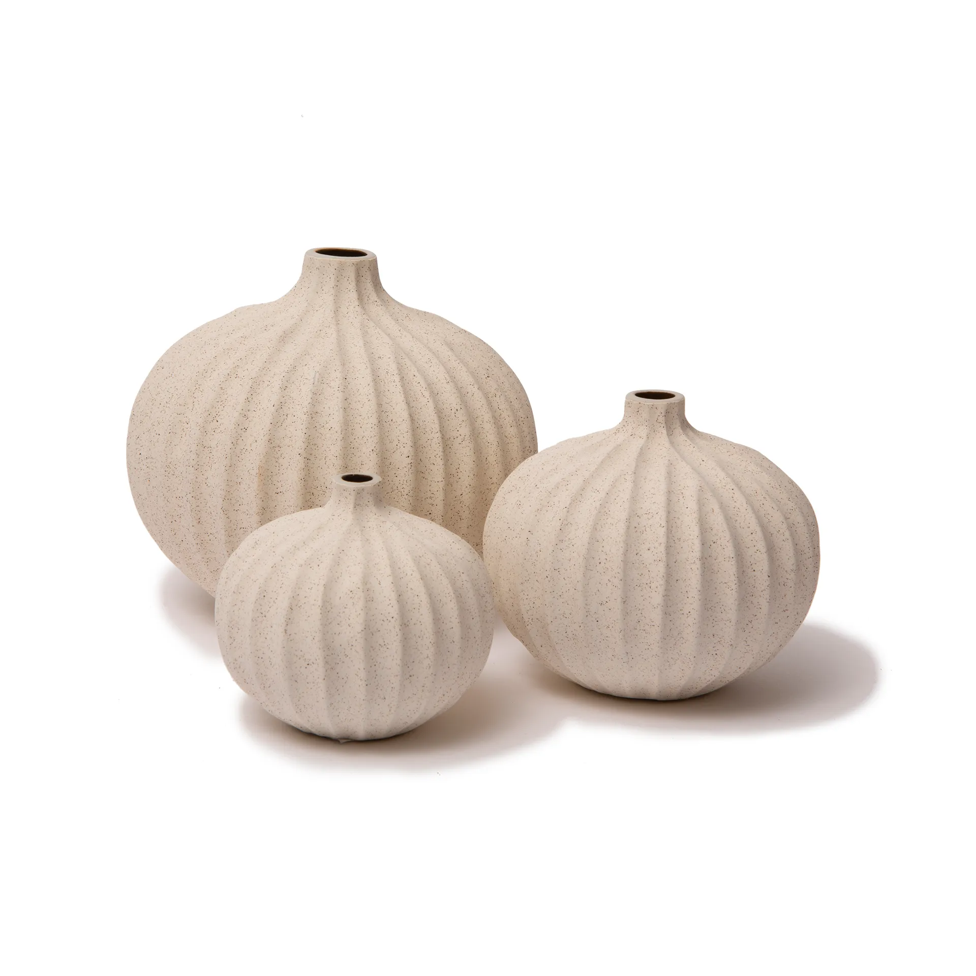 Jarrón Bari, Sand white light deep line, S Lindform