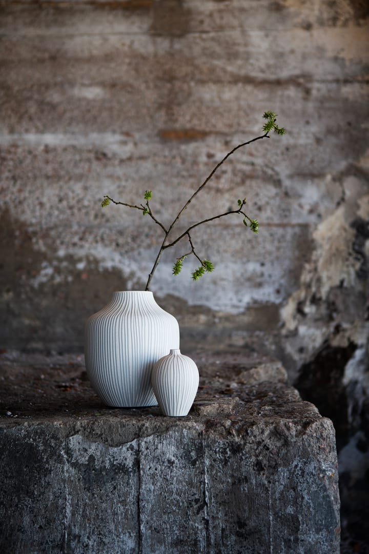 Jarrón Ebba medium, Sand white stone stripe Lindform