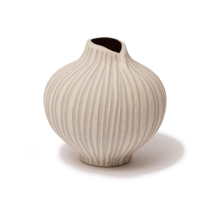 Jarrón Line - Sand white stone stripe, medium - Lindform