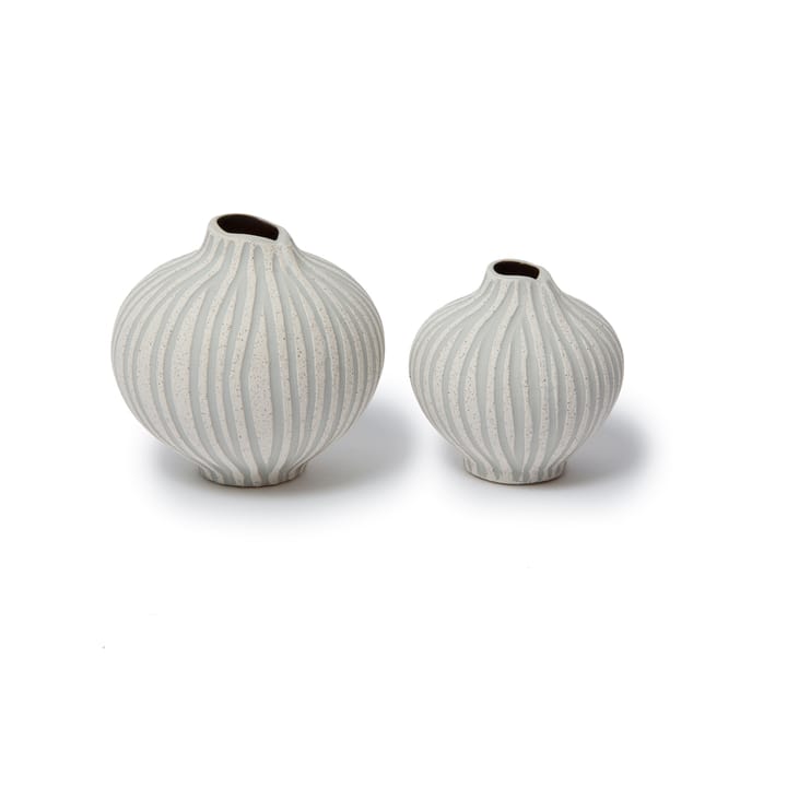 Jarrón Line, Sand white stone stripe, small Lindform