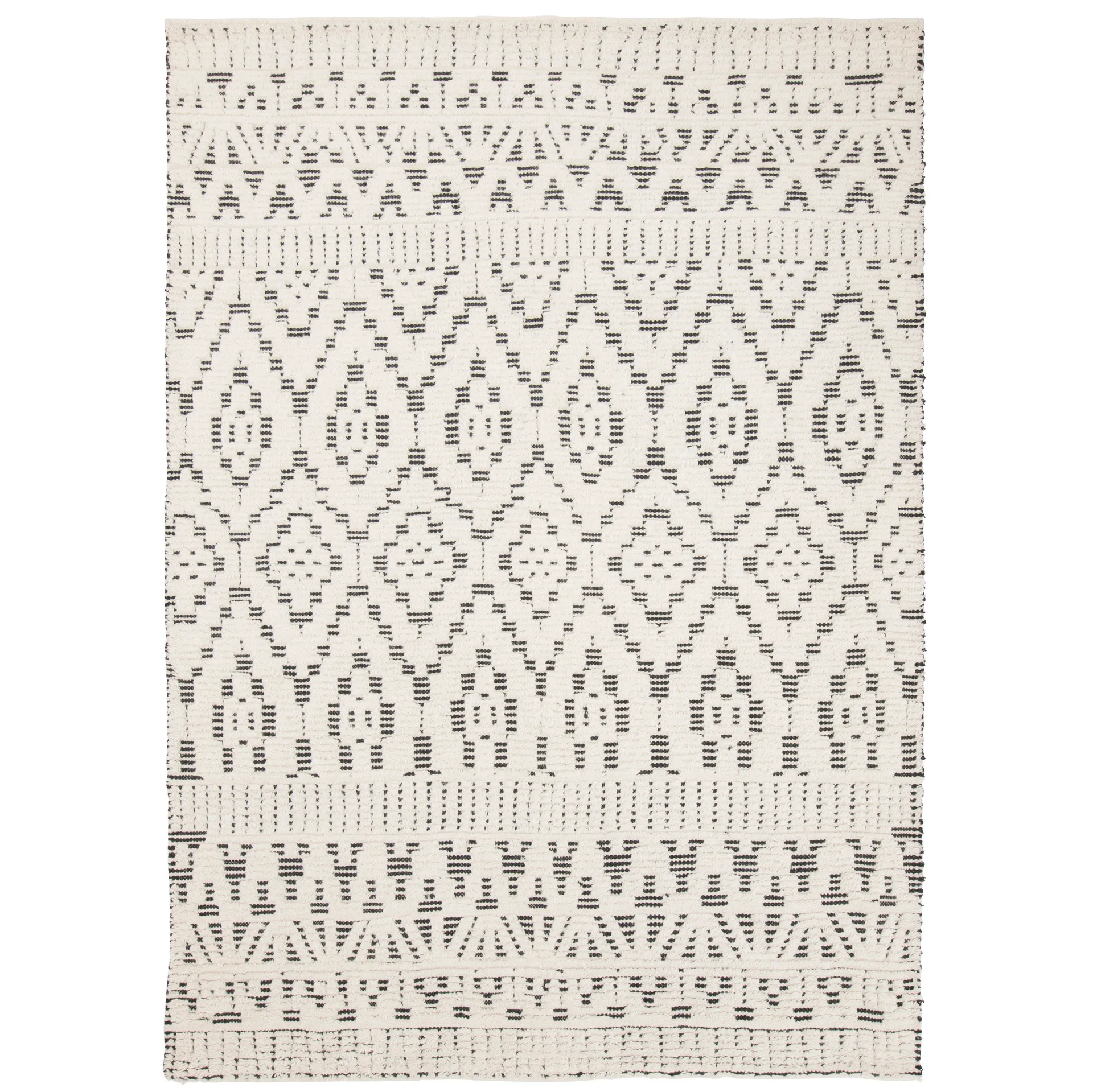 Alfombra de lana Zelbio 140x200 cm, White-black Linie Design