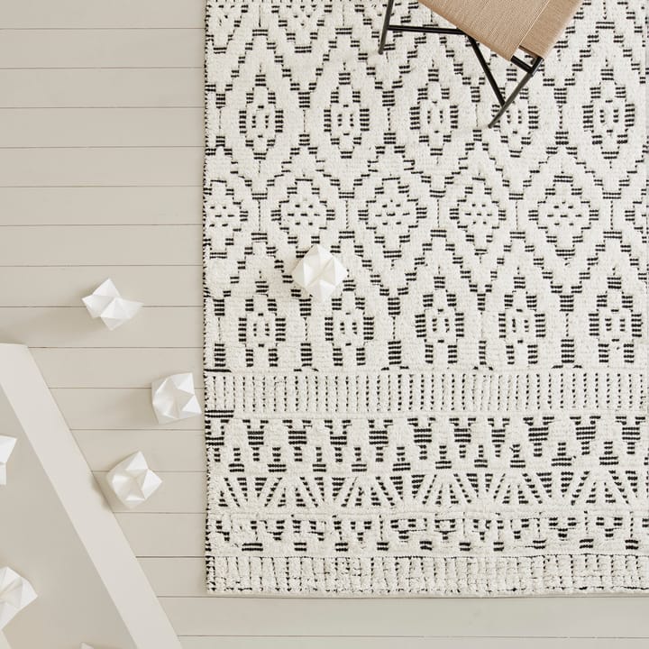 Alfombra de lana Zelbio 140x200 cm, White-black Linie Design