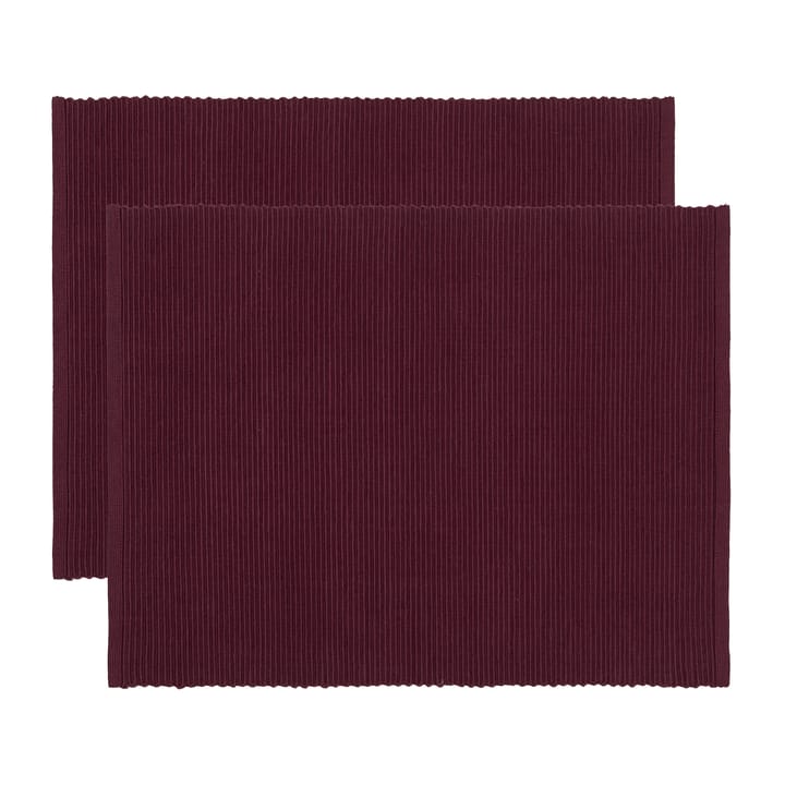 2 Manteles individuales Uni 35x46 cm - Rojo Borgoña - Linum