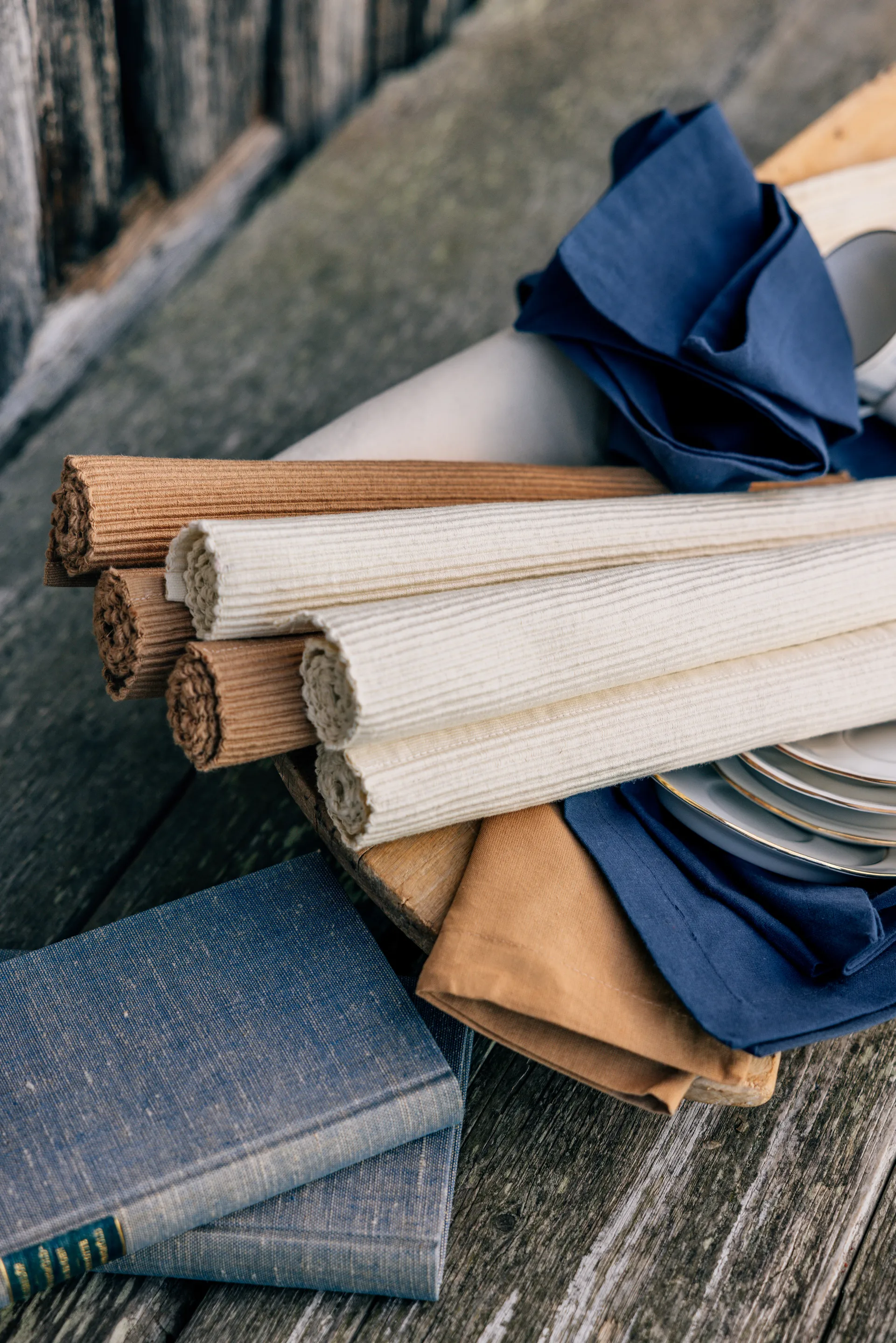 4 Manteles individuales Uni 35x46 cm, Beige cremoso Linum