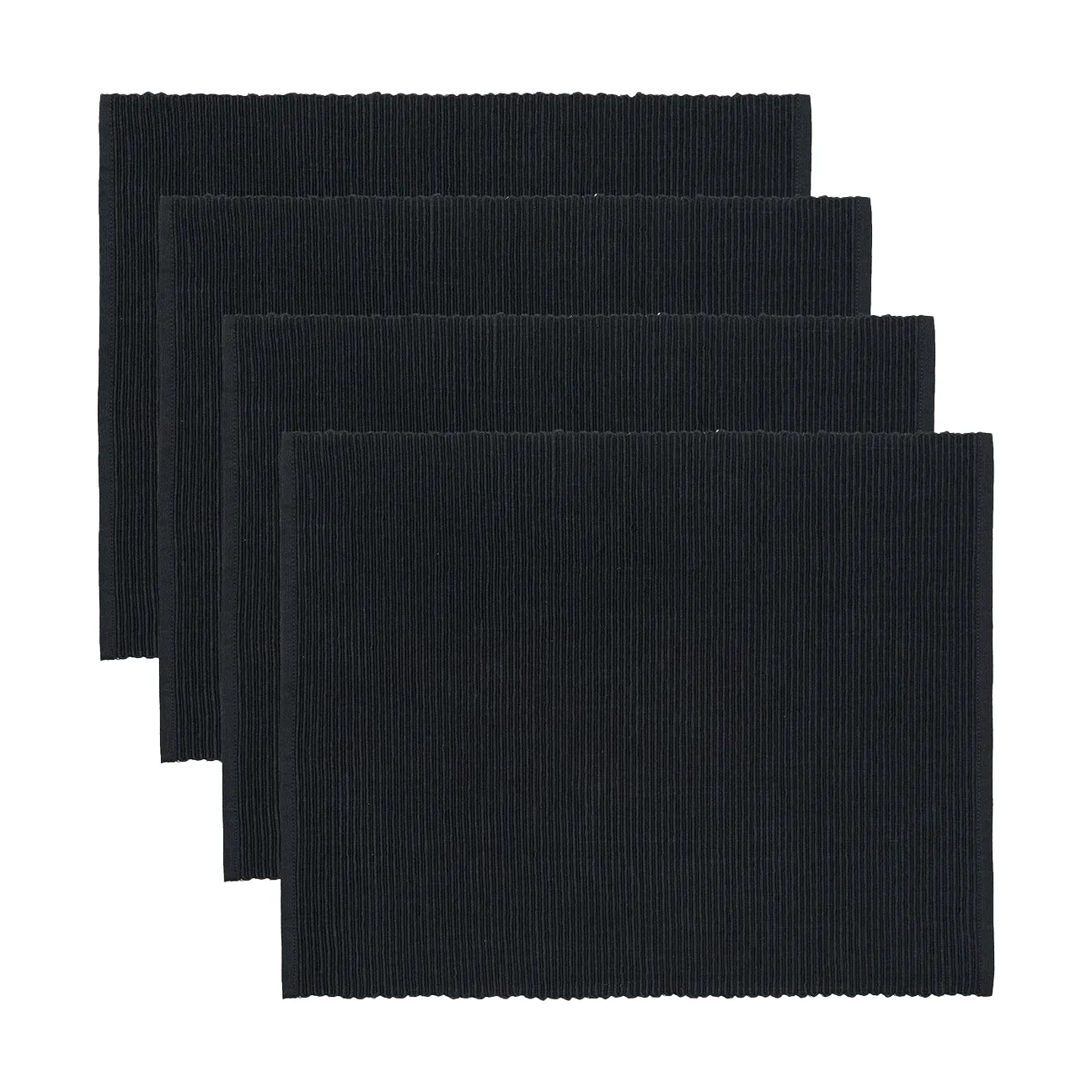 4 Manteles individuales Uni 35x46 cm, Negro Linum