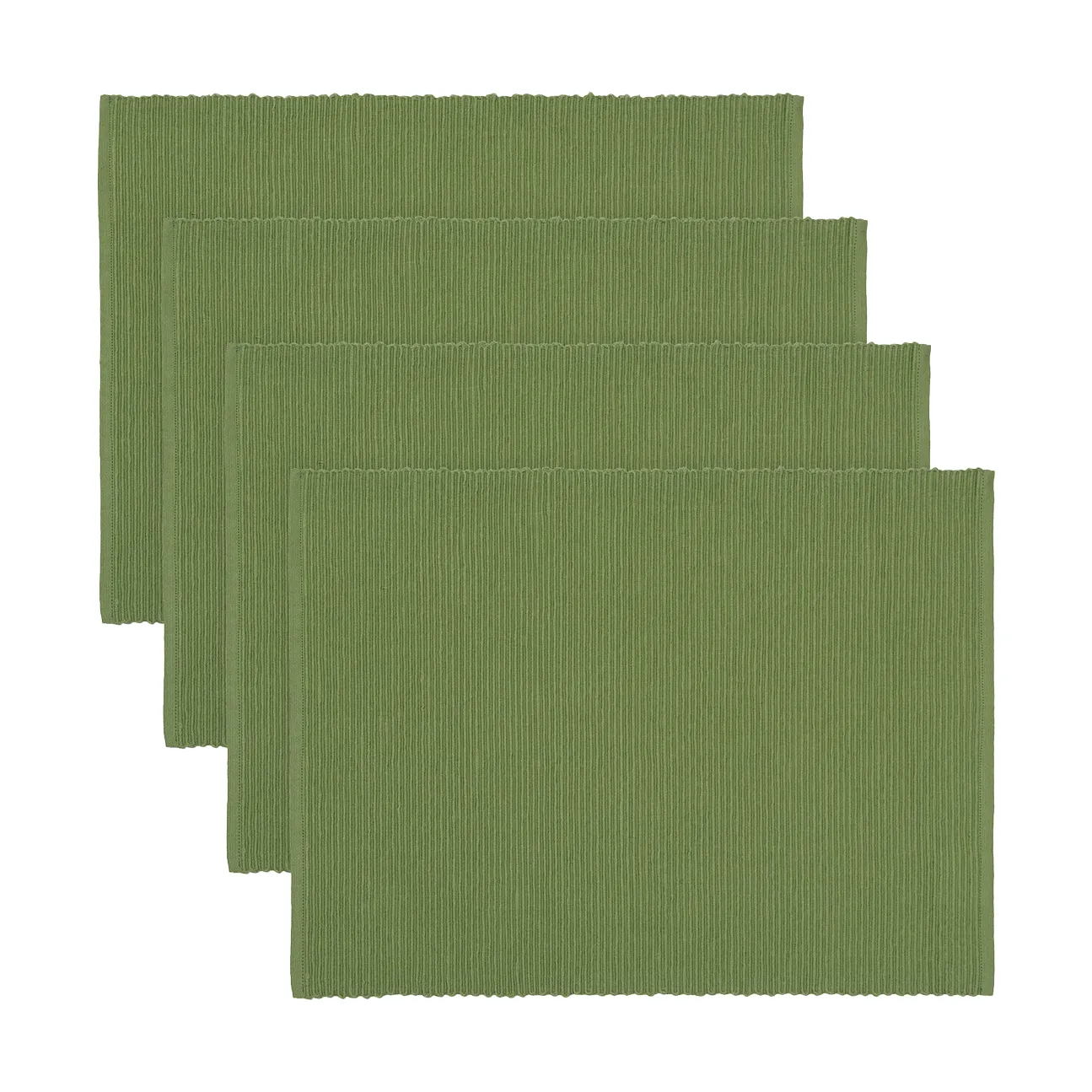 4 Manteles individuales Uni 35x46 cm, Verde musgo Linum