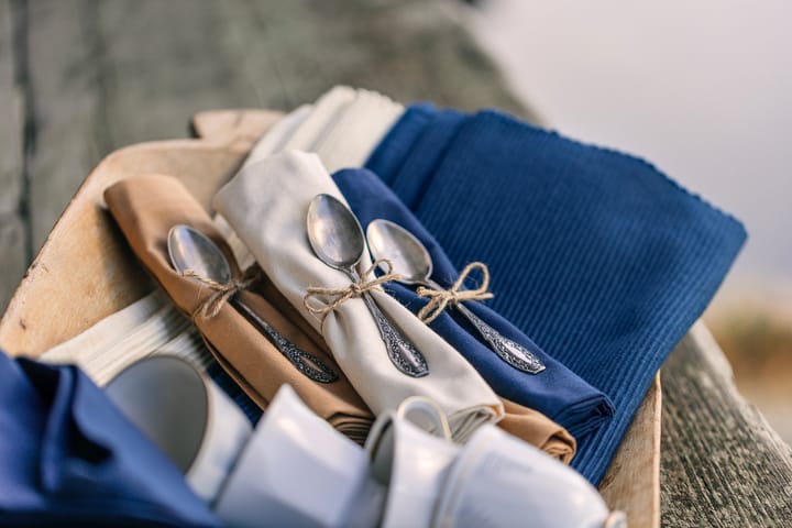 4 Servilletas Robert, Azul índigo Linum
