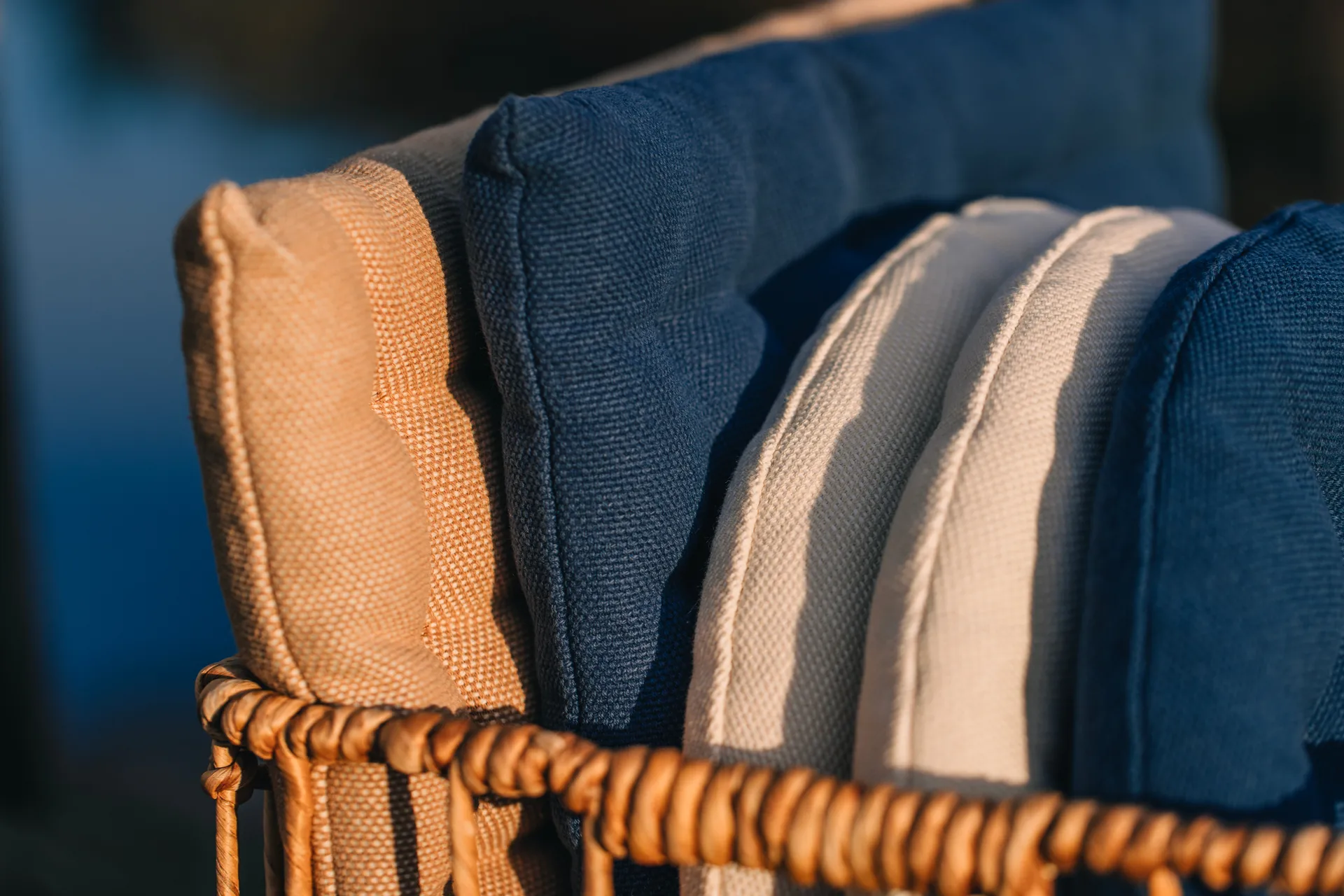 Cojín de silla Pepper Ø37 cm, Beige cremoso Linum