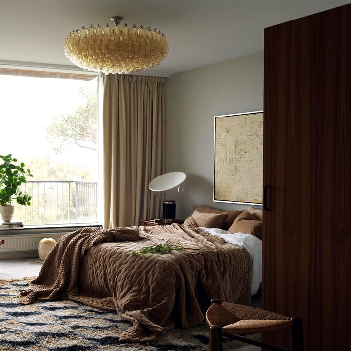 Cortina con banda Paolo, beige cremoso Linum
