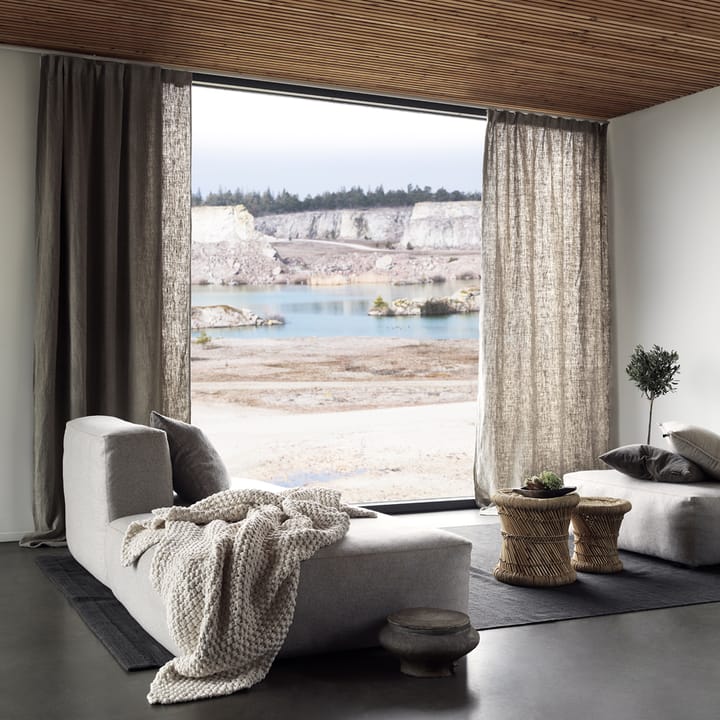 Cortina con banda West, beige Linum