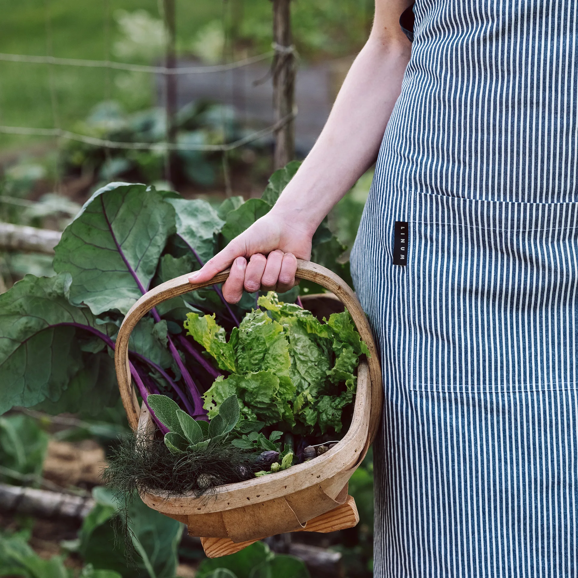 Delantal Emma, Azul índigo Linum