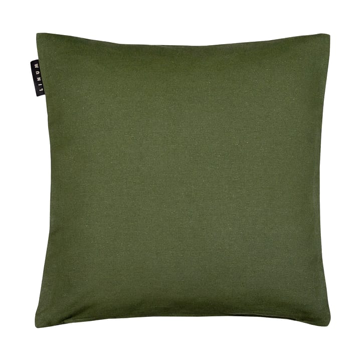 Funda de cojín Annabell 40x40 cm - Verde oliva oscuro - Linum