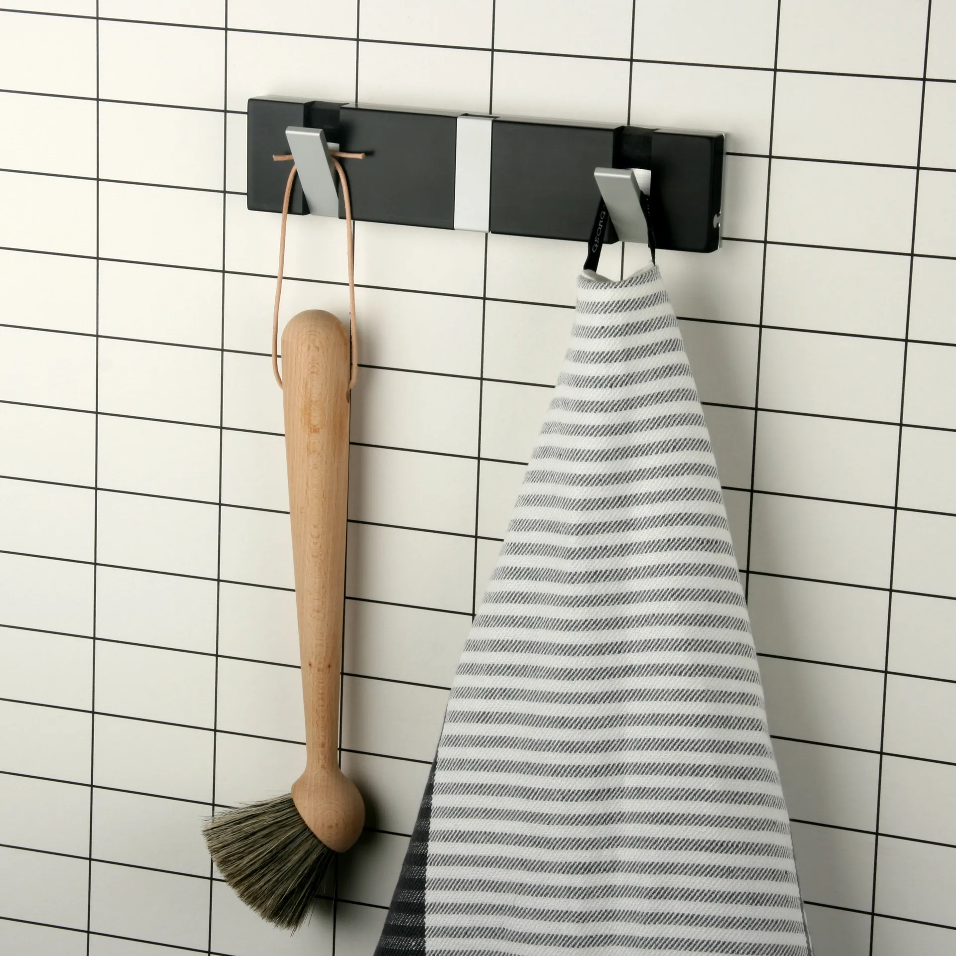 Perchero de pared Knax 20 cm, negro LoCa