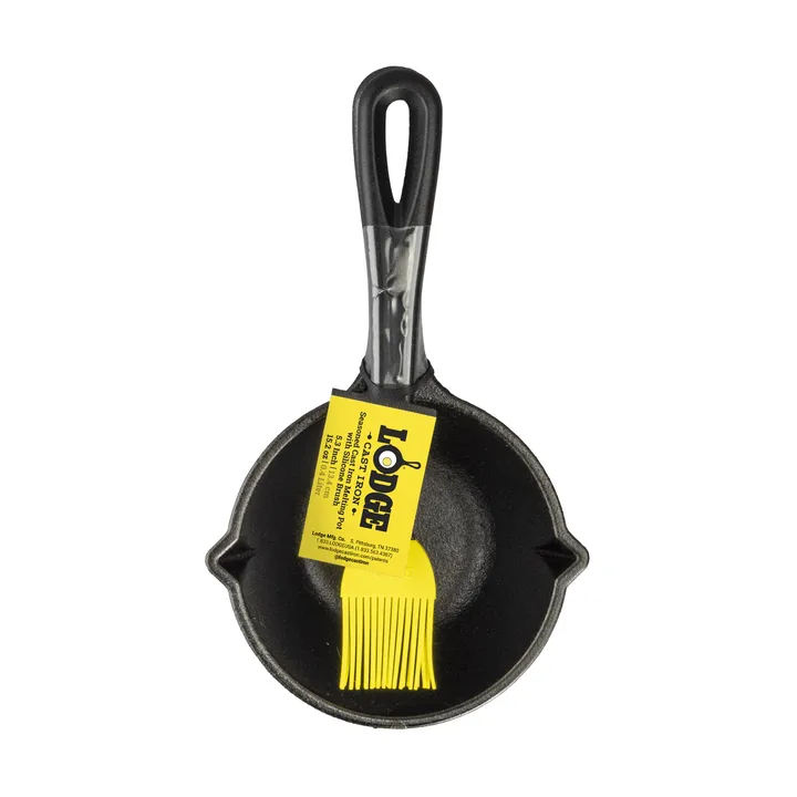 Cazo para salsa con pincel de silicona - Hierro fundido, 23 cm - Lodge