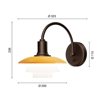 Aplique PH 2/2 Centenary Edition - Amber-opal white, fast installation - Louis Poulsen