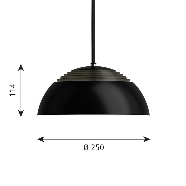 Lámpara colgante AJ Royal 2700K Ø25 cm, Negro Louis Poulsen