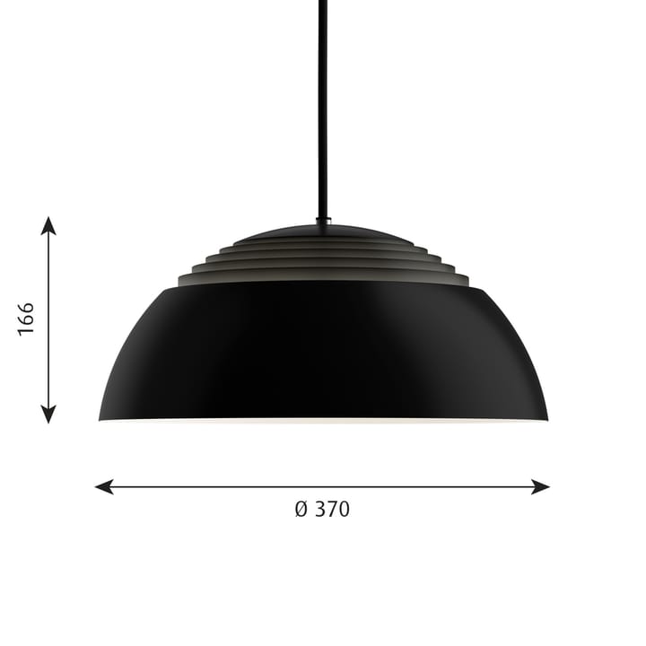 Lámpara colgante AJ Royal Ø37 cm, Negro Louis Poulsen