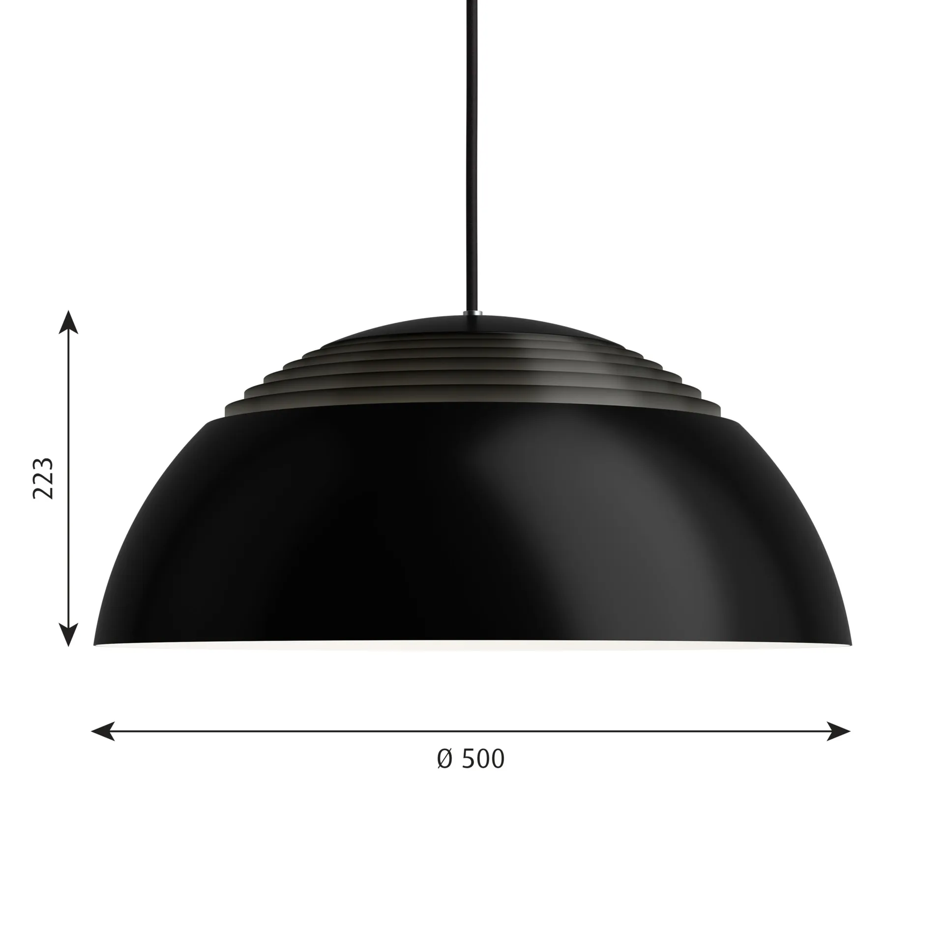 Lámpara colgante AJ Royal Ø50 cm, Negro Louis Poulsen