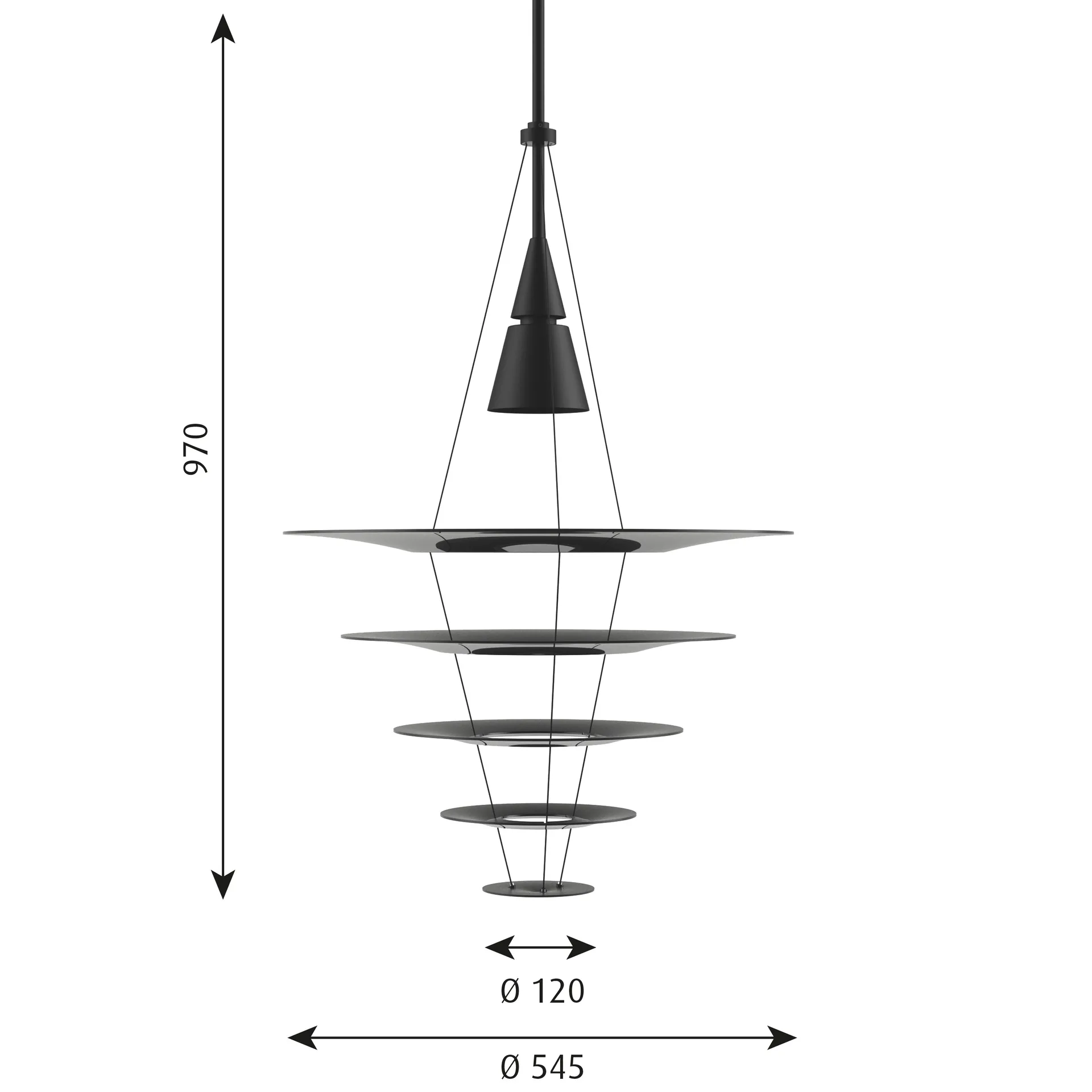 Lámpara colgante Enigma 545, Negro Louis Poulsen