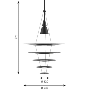 Lámpara colgante Enigma 545 - Negro - Louis Poulsen