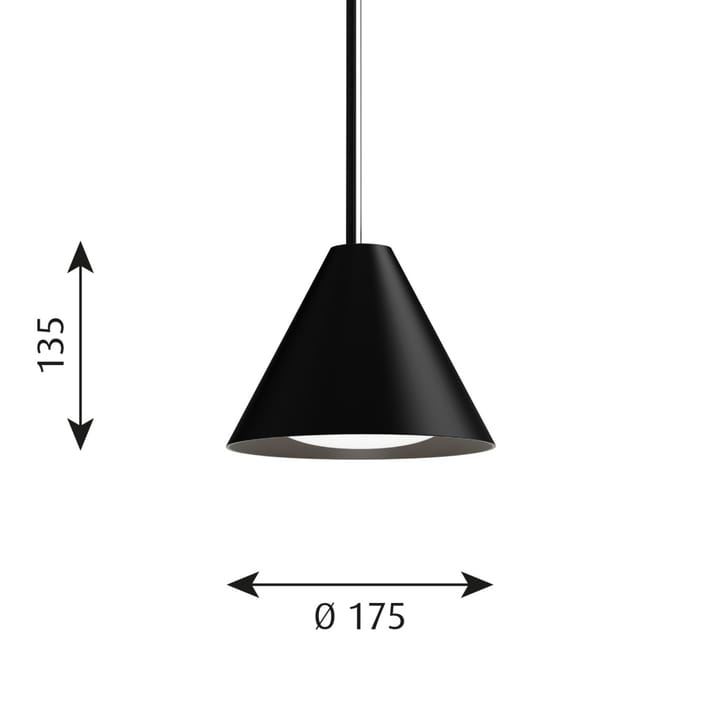 Lámpara colgante Keglen Ø17,5 cm, Negro Louis Poulsen