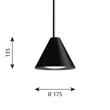 Lámpara colgante Keglen Ø17,5 cm - Negro - Louis Poulsen