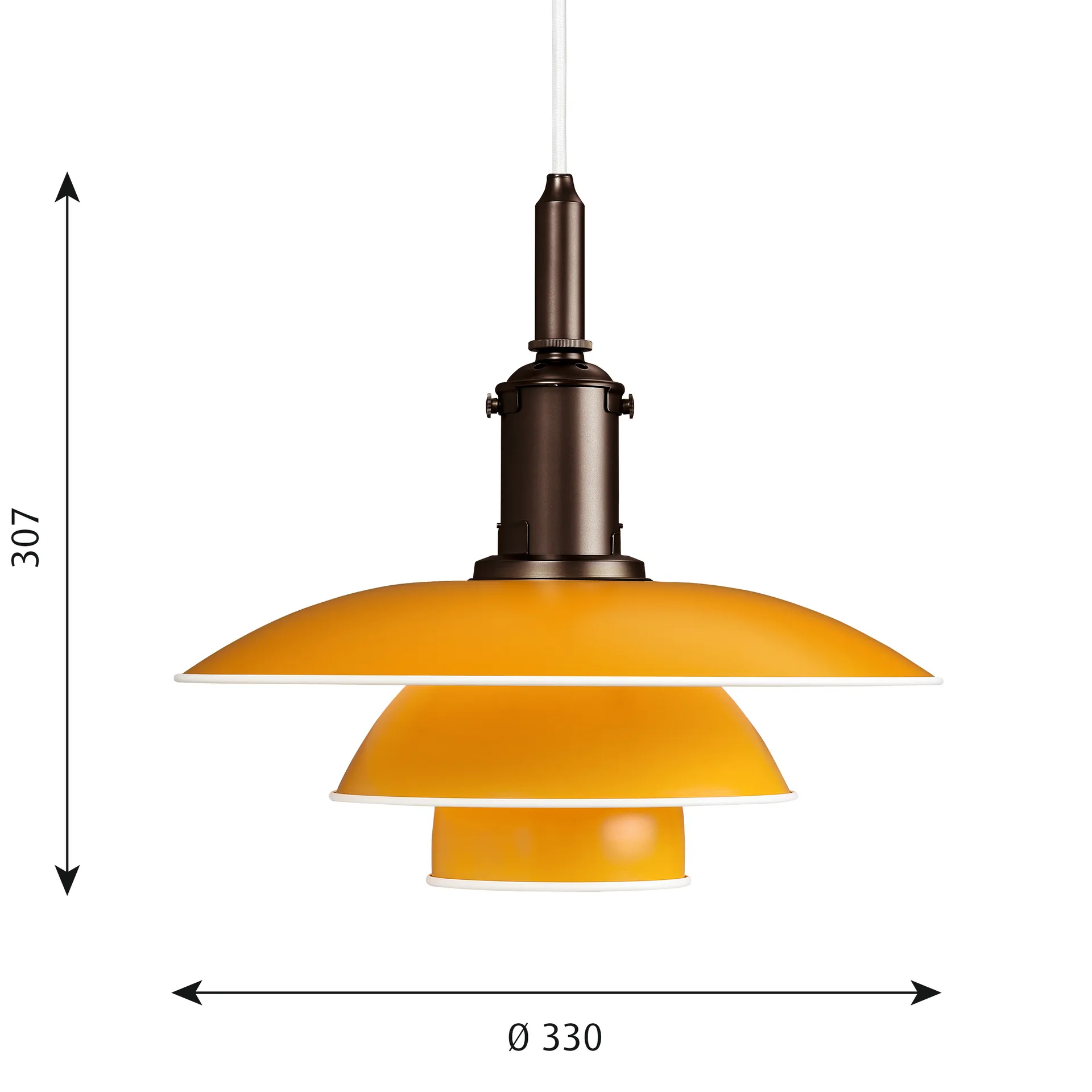 Lámpara colgante PH 3½-3, Amarillo Louis Poulsen