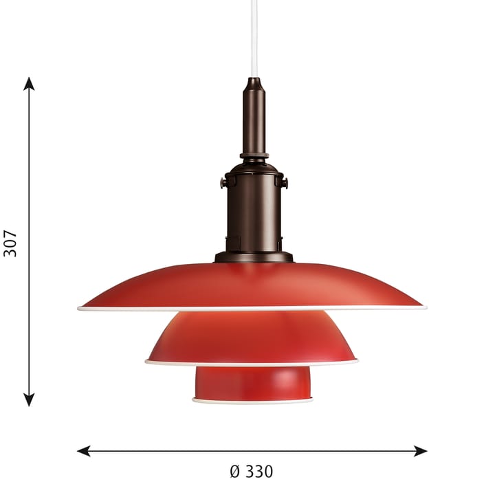 Lámpara colgante PH 3½-3 - Rojo - Louis Poulsen