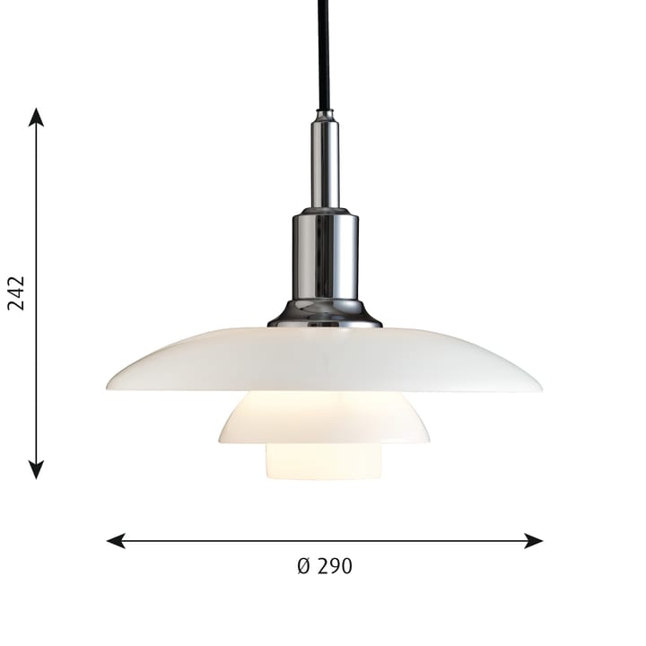 Lámpara colgante PH 3/2, Cromo Louis Poulsen