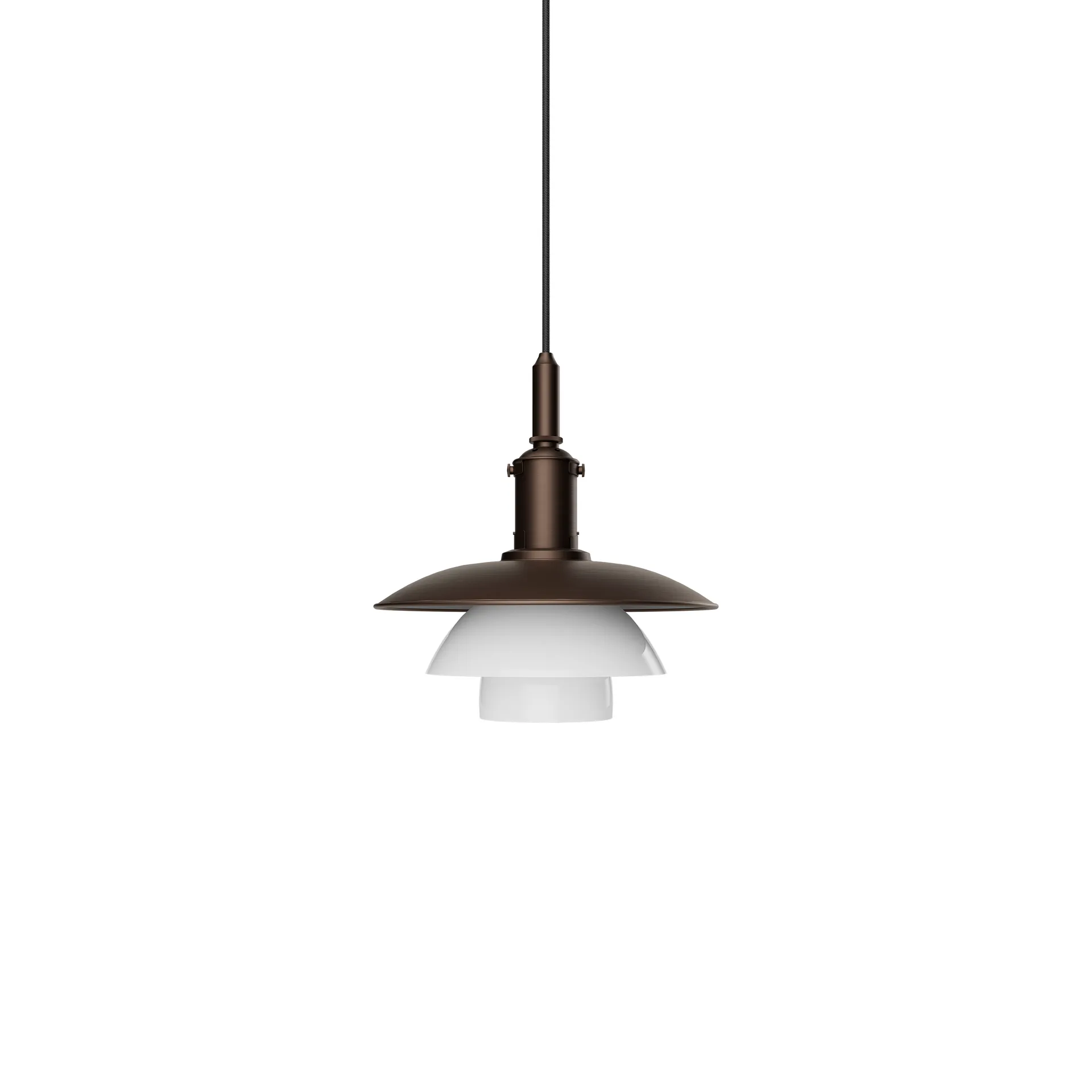 Lámpara colgante PH 3/3 Luna, Aged brass-vidrio opalino Louis Poulsen