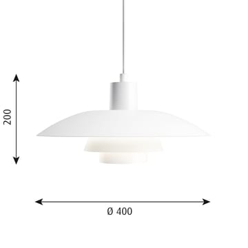 Lámpara colgante PH 4/3 Ø40 cm - Blanco - Louis Poulsen