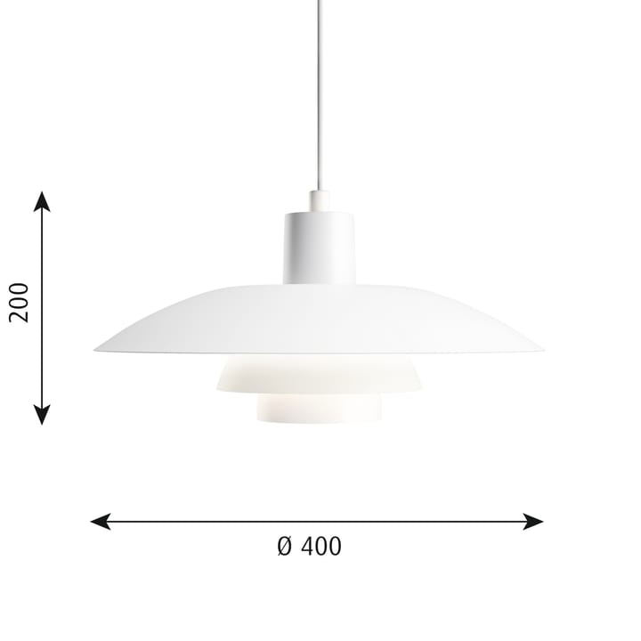 Lámpara colgante PH 4/3 Ø40 cm - Blanco - Louis Poulsen