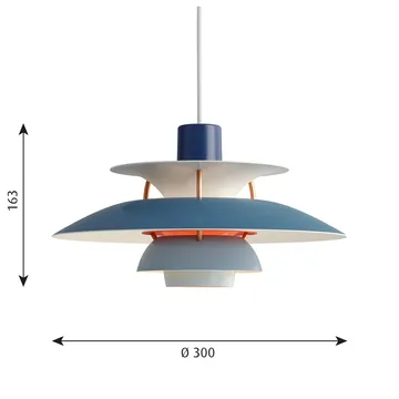 Lámpara colgante PH 5 - Ø300, Azul - Louis Poulsen