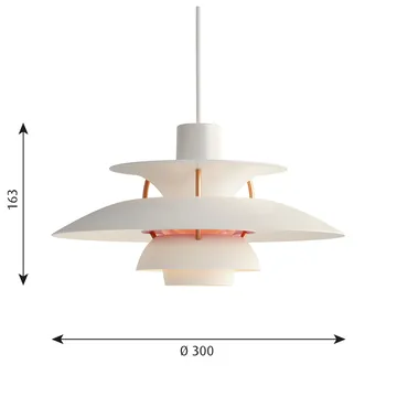 Lámpara colgante PH 5 - Ø300, Blanco moderno - Louis Poulsen