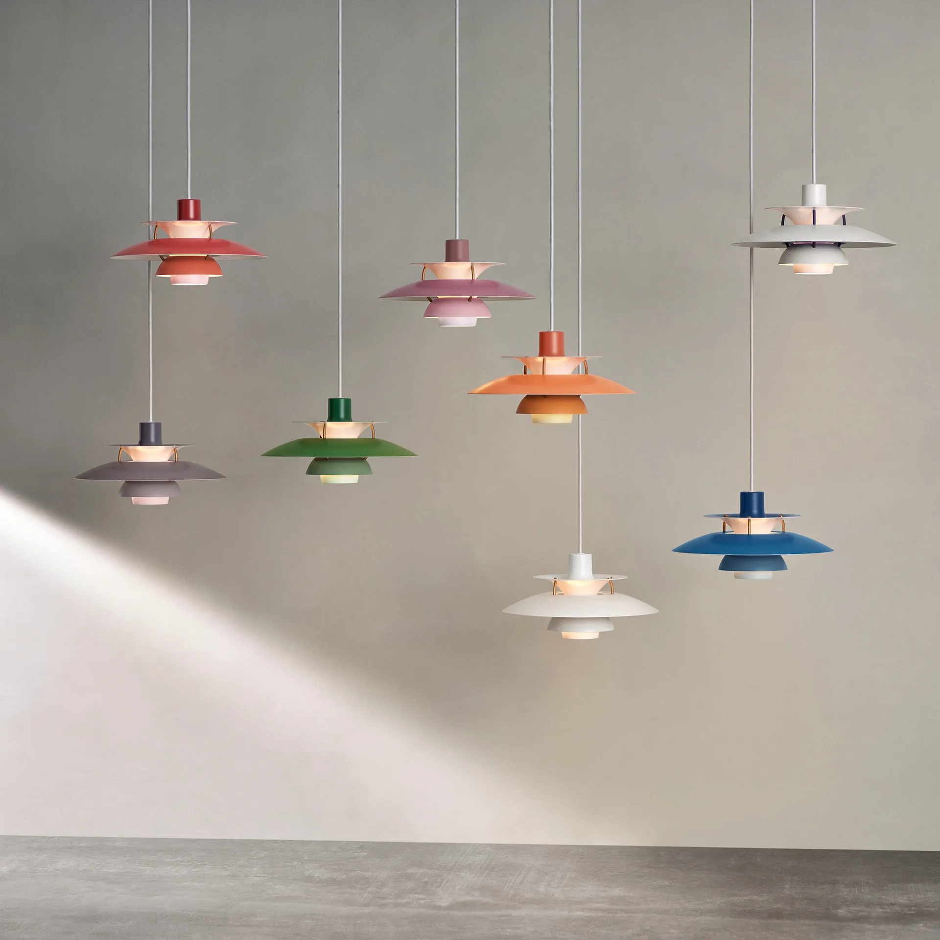 Lámpara colgante PH 5, Ø300, Blanco moderno Louis Poulsen