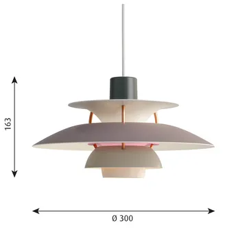 Lámpara colgante PH 5 - Ø300, Gris - Louis Poulsen