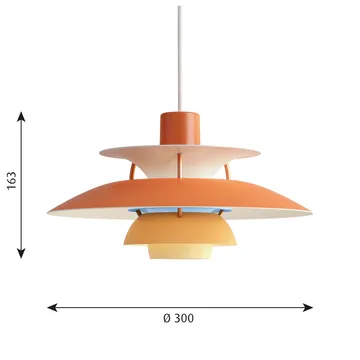 Lámpara colgante PH 5 - Ø300, Naranja - Louis Poulsen