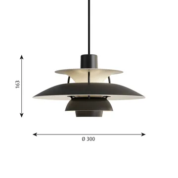 Lámpara colgante PH 5 - Ø300, Negro - Louis Poulsen