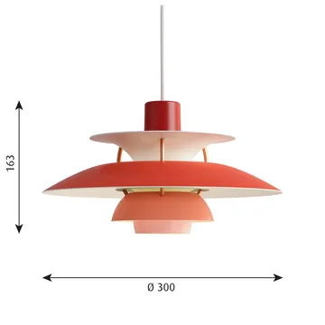Lámpara colgante PH 5 - Ø300, Rojo - Louis Poulsen