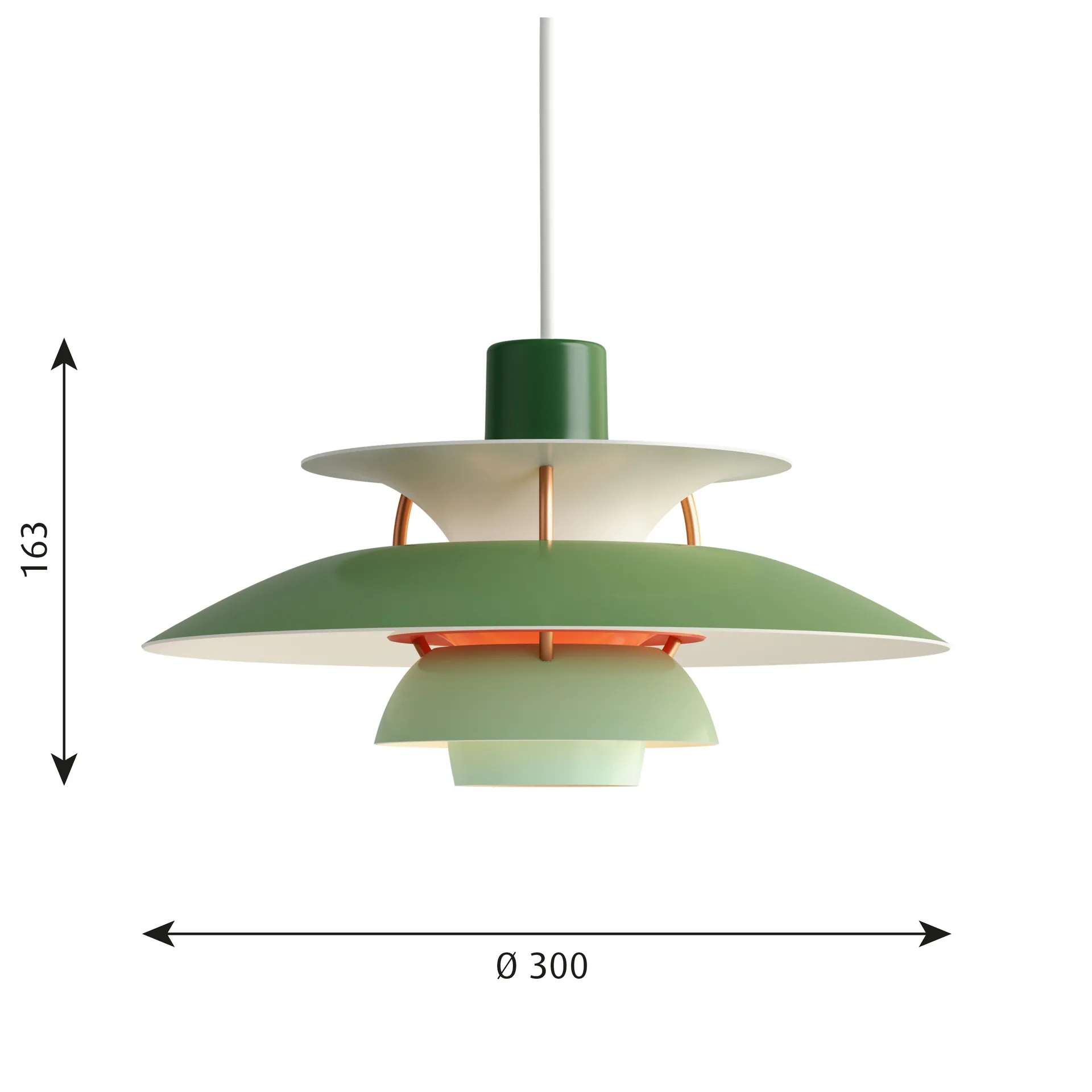 Lámpara colgante PH 5, Ø300, Verde Louis Poulsen