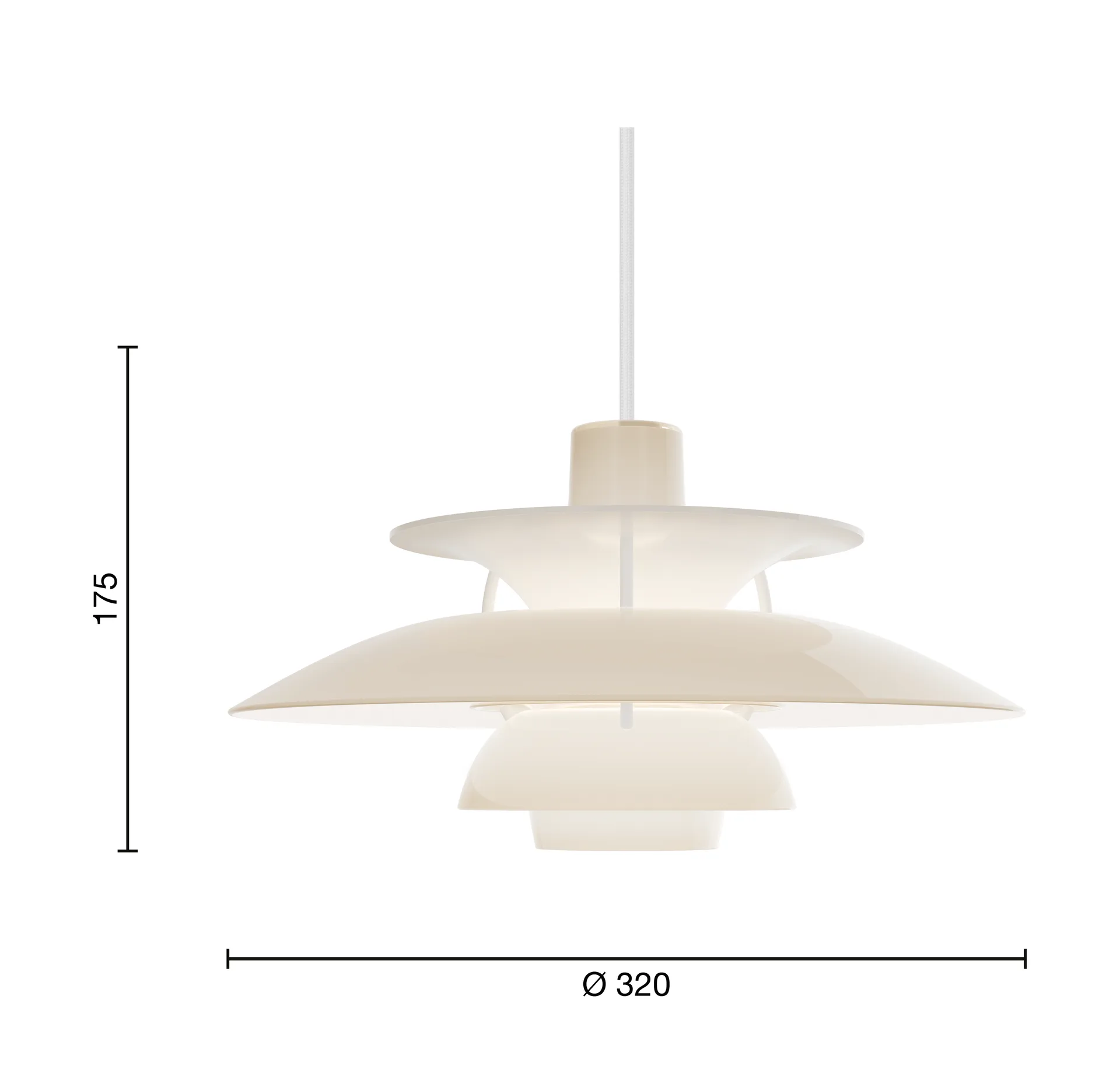 Lámpara colgante PH 5, Ø320, Opal beige Louis Poulsen