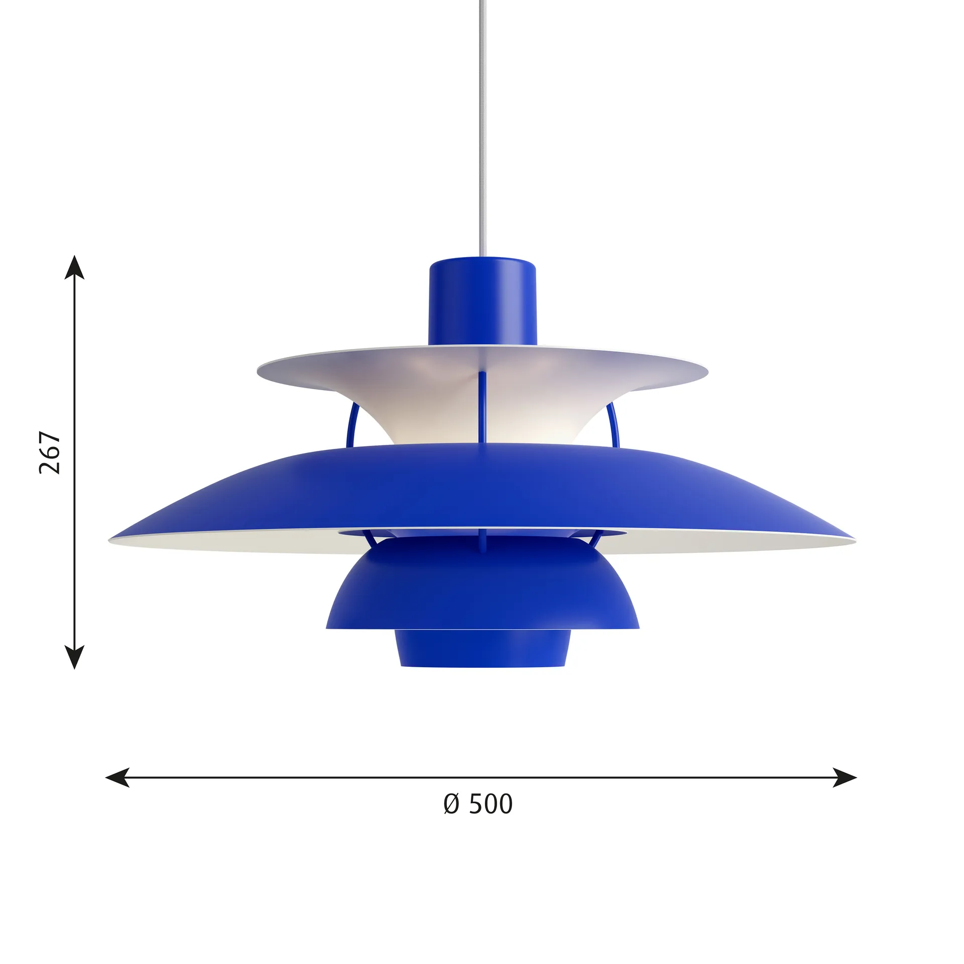 Lámpara colgante PH 5, Ø500, Azul Louis Poulsen