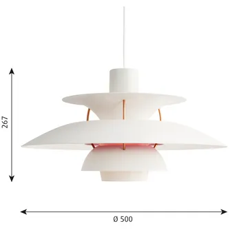 Lámpara colgante PH 5 - Ø500, Blanco - Louis Poulsen