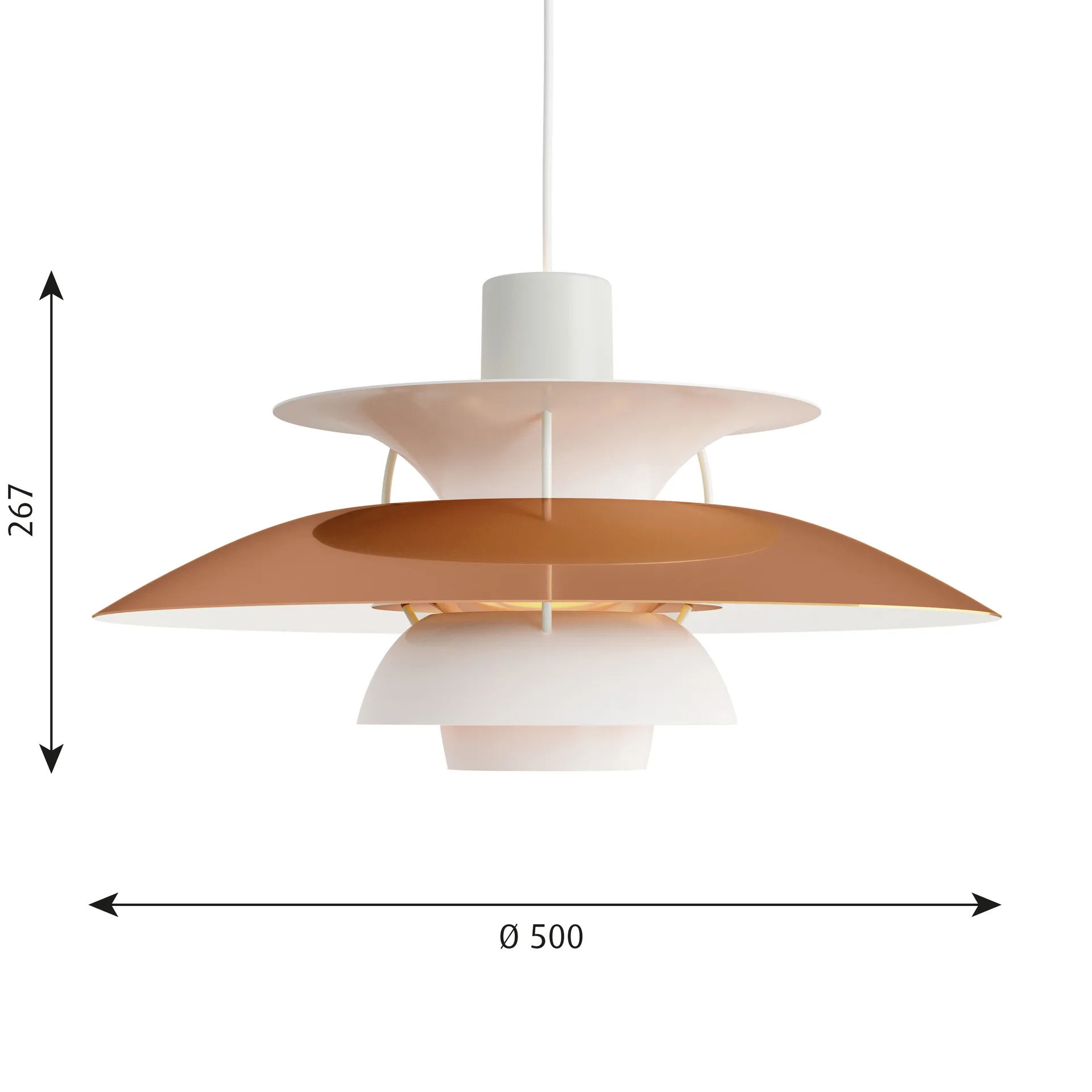 Lámpara colgante PH 5, Ø500, Cobre Louis Poulsen